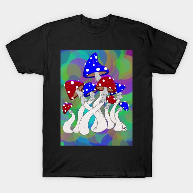 Mushroom Bunch T-Shirt by Jade Wolf Art